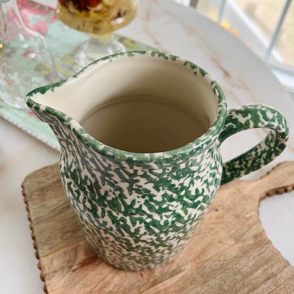 Roseville Spongeware Green Pitcher
